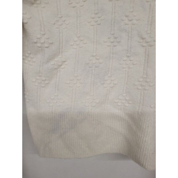 Rent the runway xs white pullover LK Bennett ribbed Jean sweater ivory preppy - Picture 6 of 8